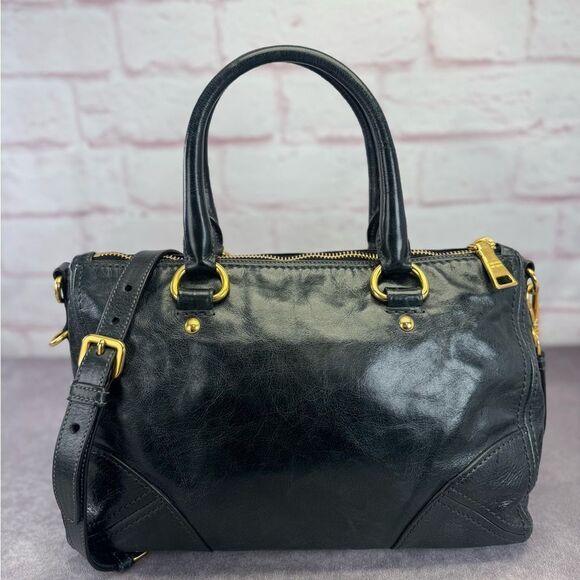 Prada Vitello Shine Leather East West Bauletto Bag - Picture 4 of 16